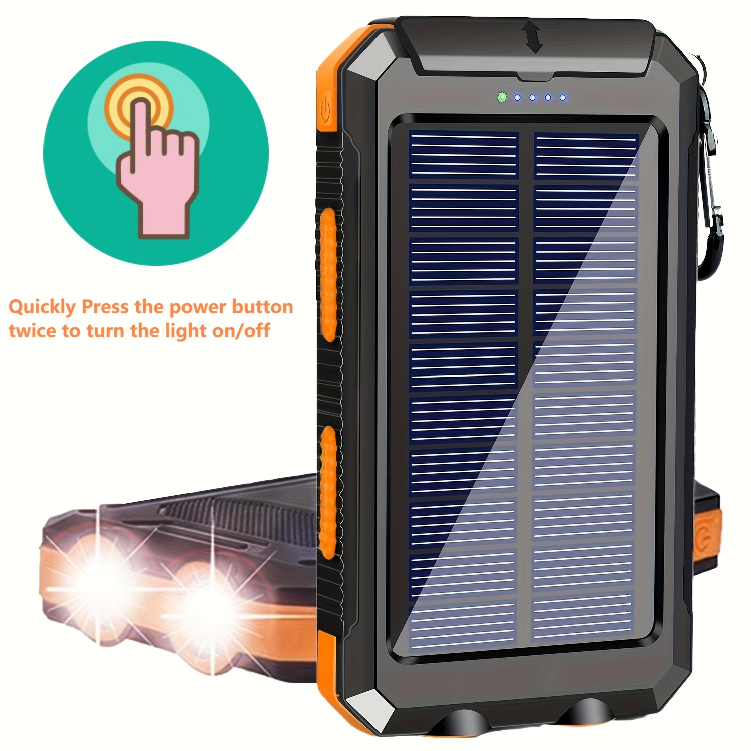 solar charger 38800mah portable solar power bank for all cellphones ack outdoor external backup power charger dual usb 5v outputs led flashlights   camping travel