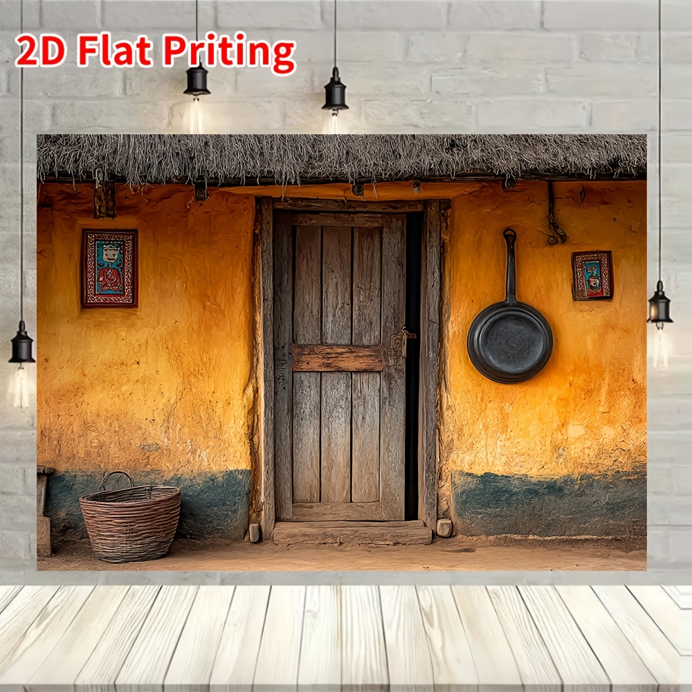 Photography Backdrop 2D Flat Boho Rural Cottage Tapestry