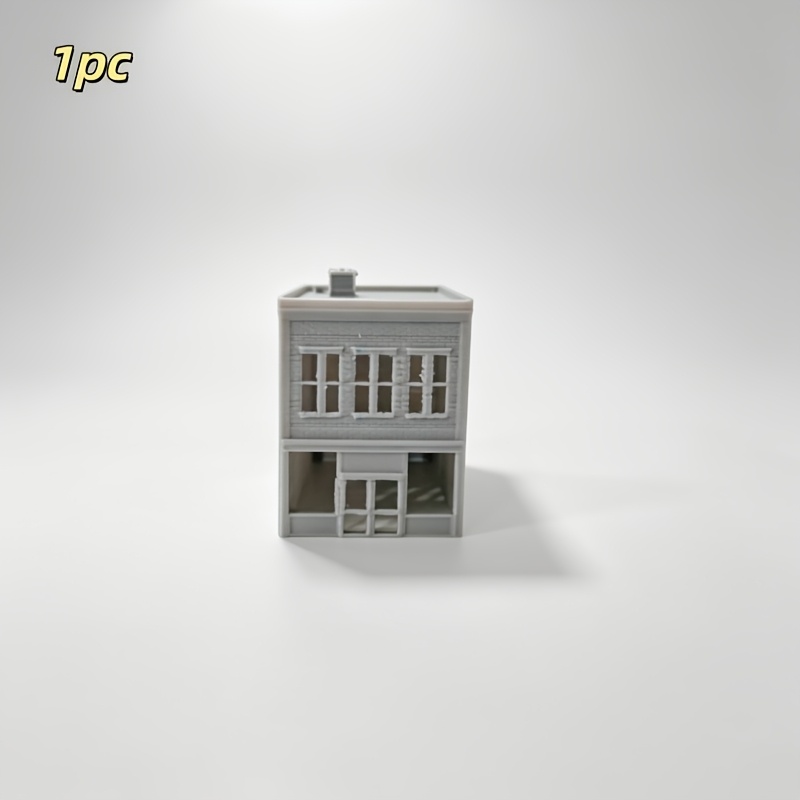 TEMU 1pc, N Gauge, Building Model, Train Layout City Street Miniature Scene, Railway Scene Architecture, N Gauge Store Model, Unpainted