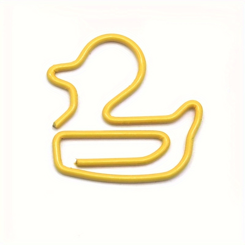 30pcs Duck Shape Paper Clip, , Office Data Classification Clip, Student Test Paper Clip, Small Yellow Clip, Office Stationery Supplies