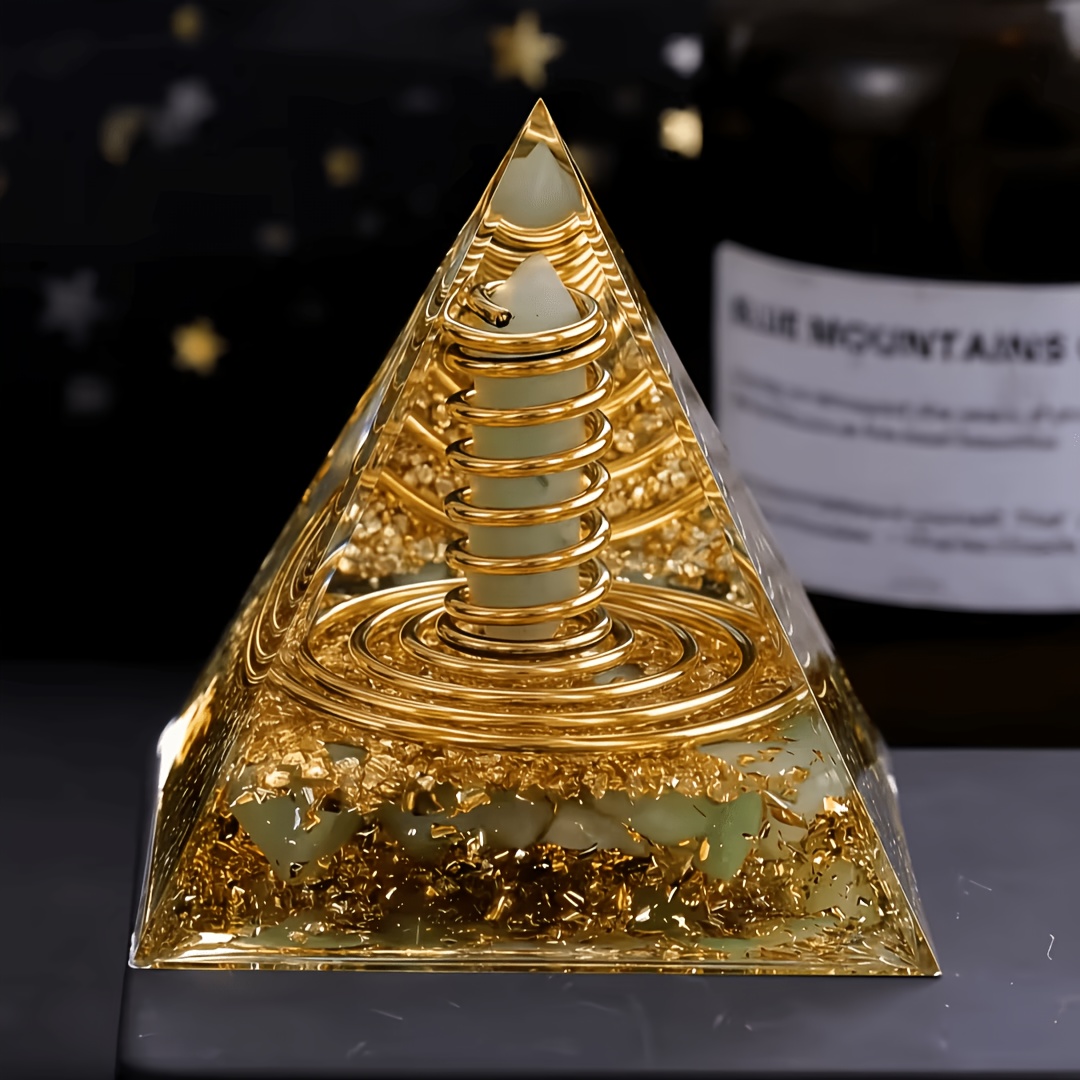 TEMU 1pc Orgone Pyramid, Green Aventurine Pyramid, Energy Pyramid, Office And Home Decor, Creative Gifts