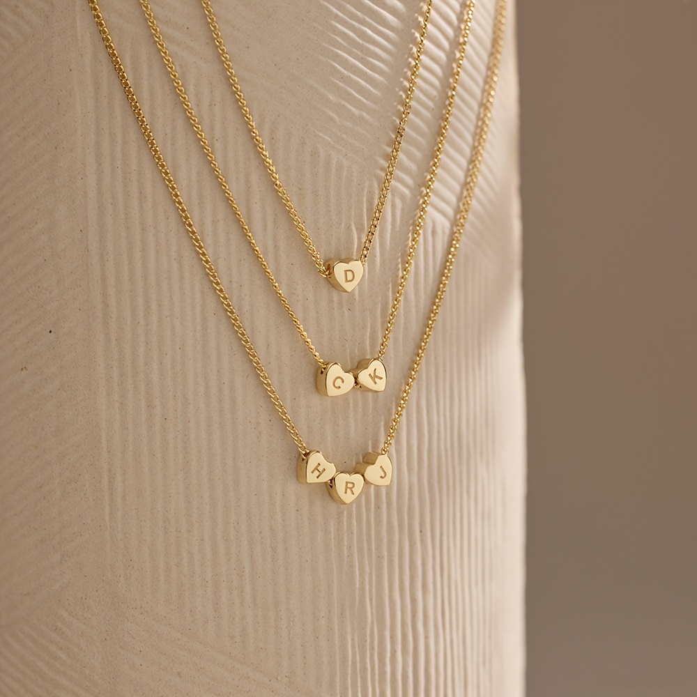Custom Heart Letter Necklace in Stainless Steel