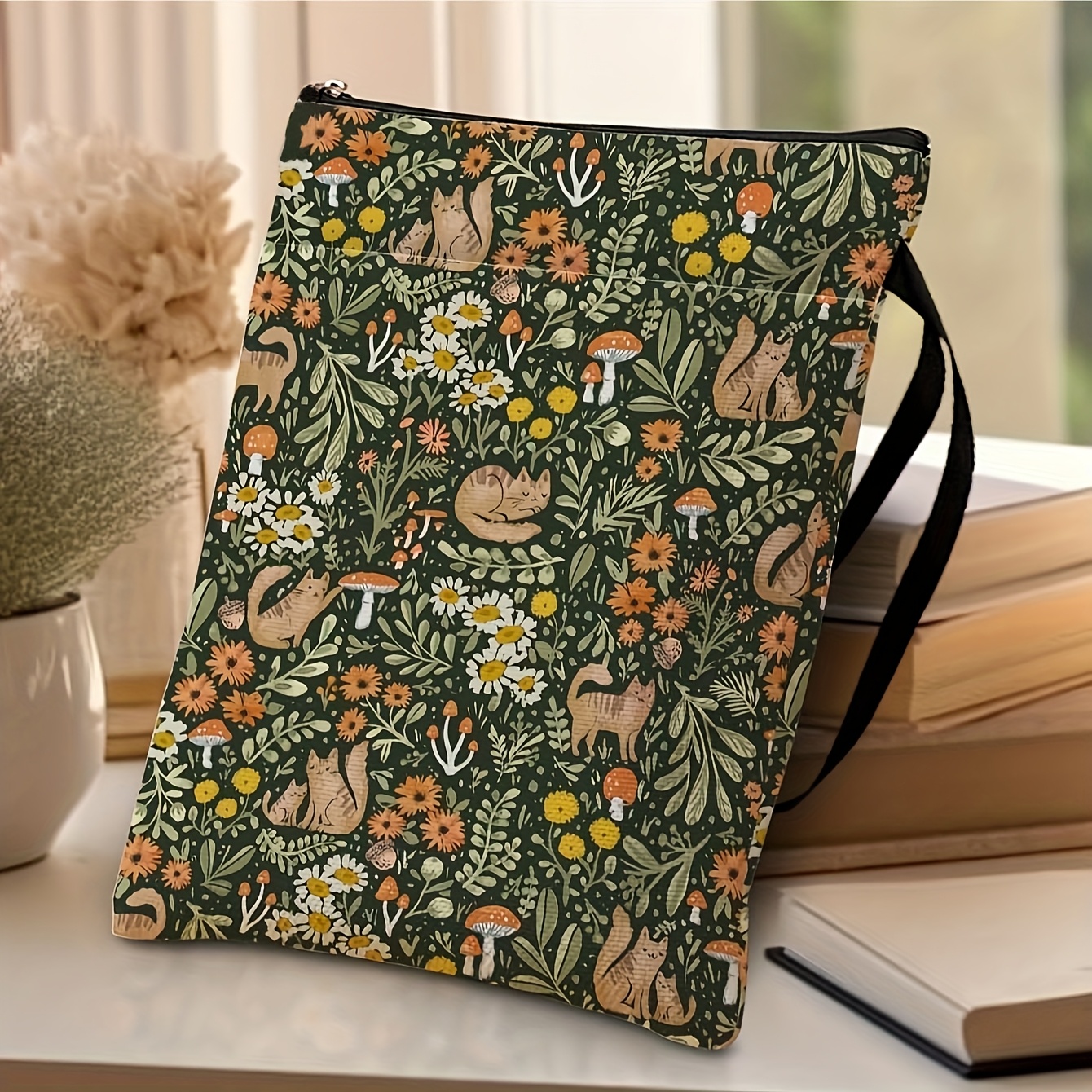 Custodia Per Libri Con Stampa Luna E Stelle - Copertina Lavabile Con Cerniera, Taglia M