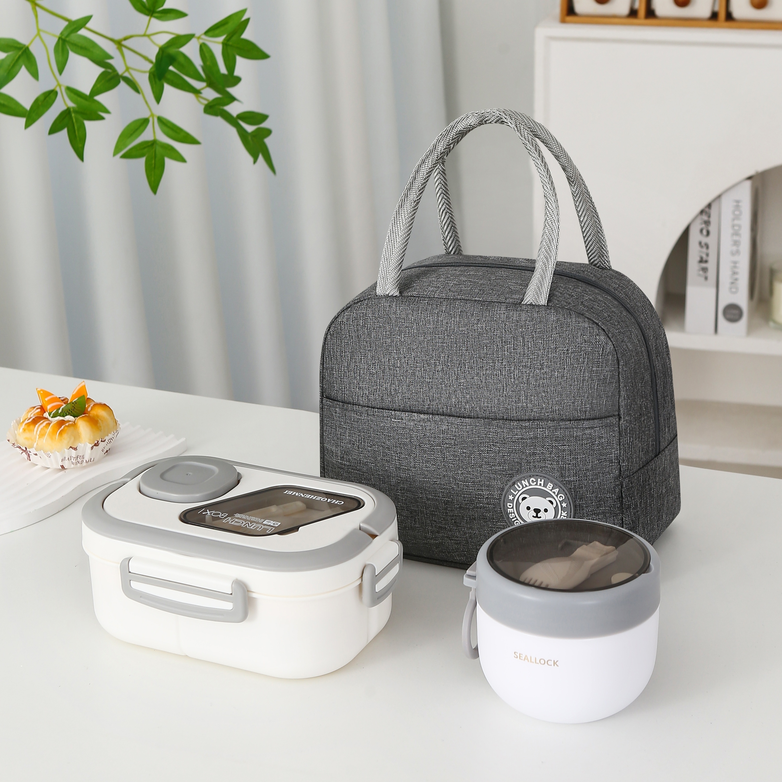 

3pcs Set: Insulated Bag, & Oatmeal Cup - Aluminum Pp For , ,