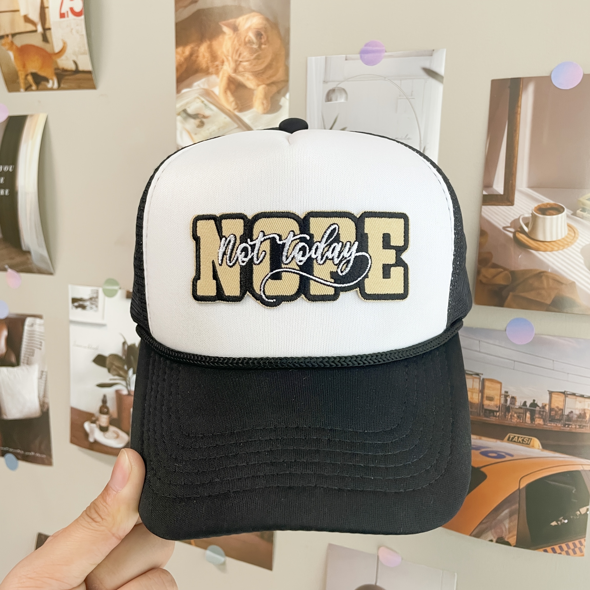 

2pcs 'nope ' Embroidered Patches, Trendy Iron-on/sew-on Appliques, Polyester, For Trucker Hats, Bags & Apparel Decor