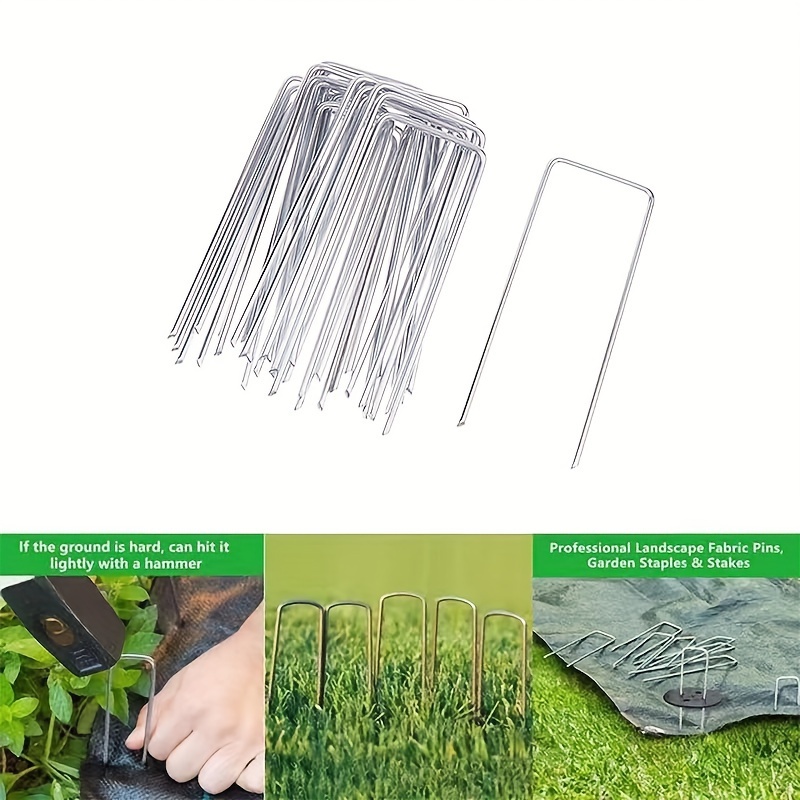 

Stainless Steel U-shaped Garden Pins: 20 Pcs/1 Set - Suitable For Gardening, Home Decoration, And Yard Lawn Care