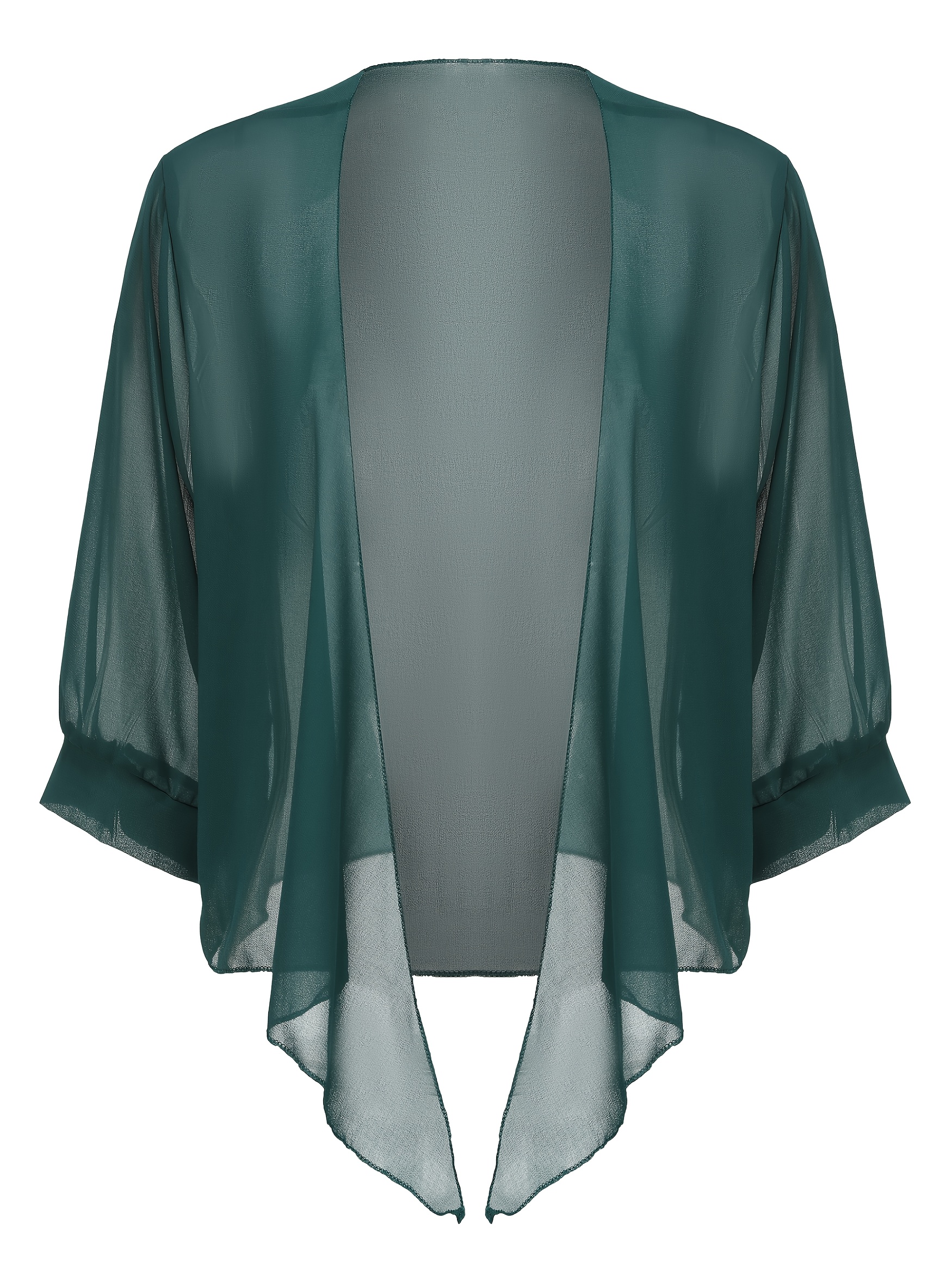 Women'S V-Neck Polyester Cardigan - Solid Color Half Sleeve Short Length with Lace-Up Detail, Non-Stretch Woven Fabric, Spring/Summer Lightweight Chiffon Sun-Protective Clothing