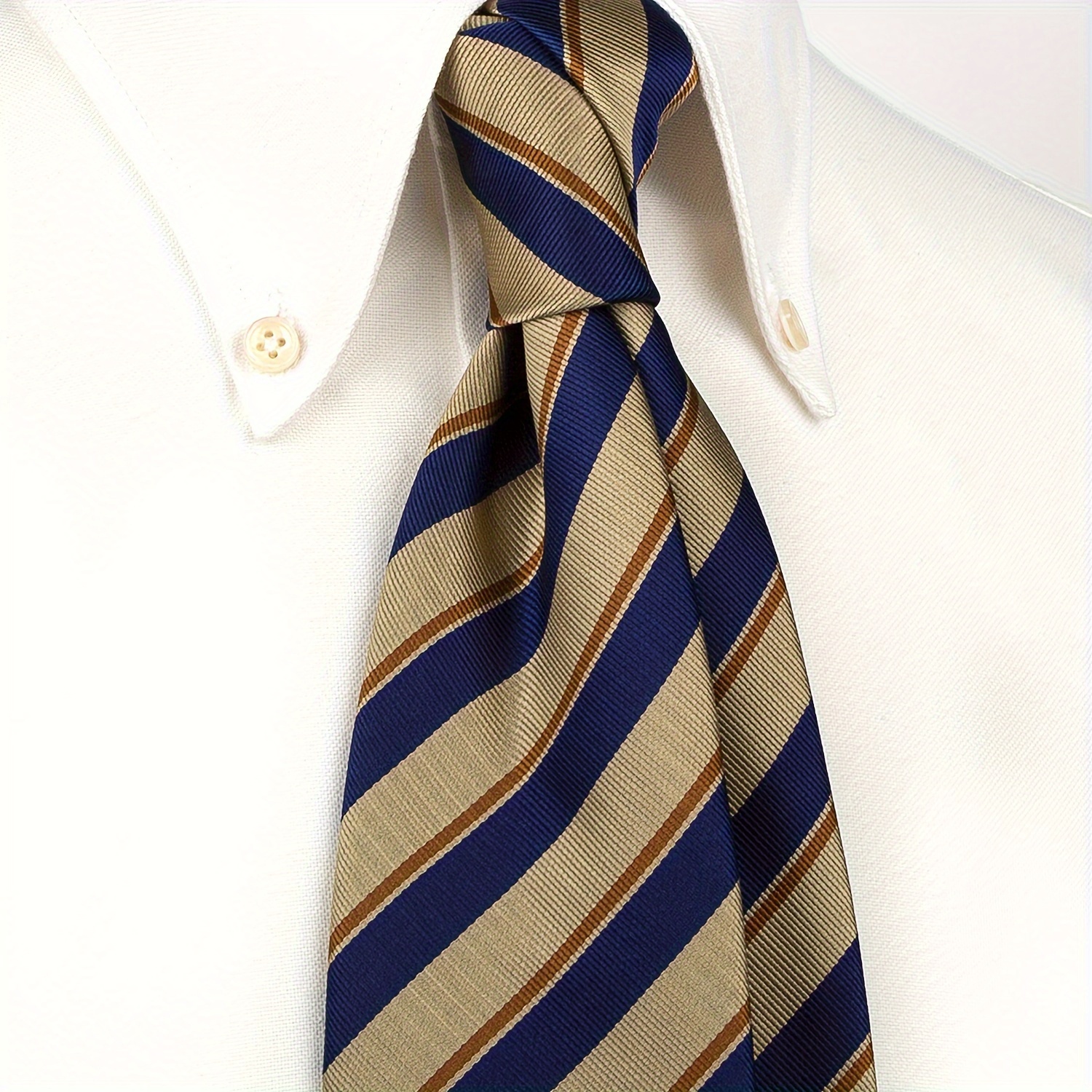 

Xuedouling Men's Striped Tie - 8cm, Polyester Woven, Perfect For Business & Formal Events, Ideal Gift