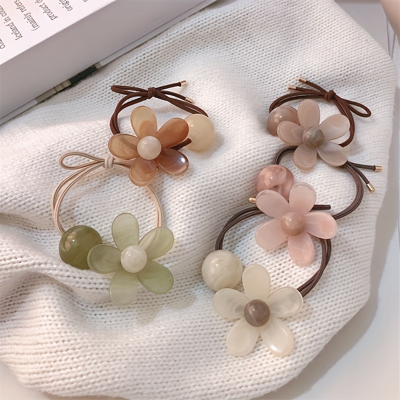 

5pcs Decorative Hair Ties Hair Loops Stylish Hair Styling Accessories For Women Wear