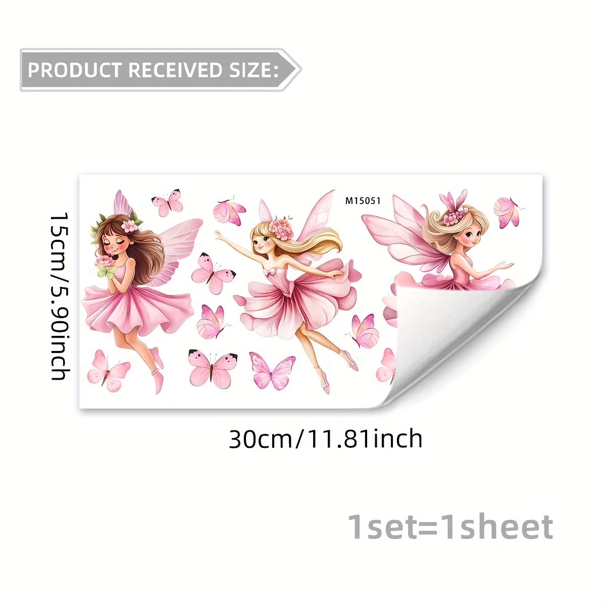 Image of A Single Sheet Of Wall Stickers Featuring Flower Fairies And Butterflies, Perfect For Decorating Bedrooms, Living Rooms, Sofas, And