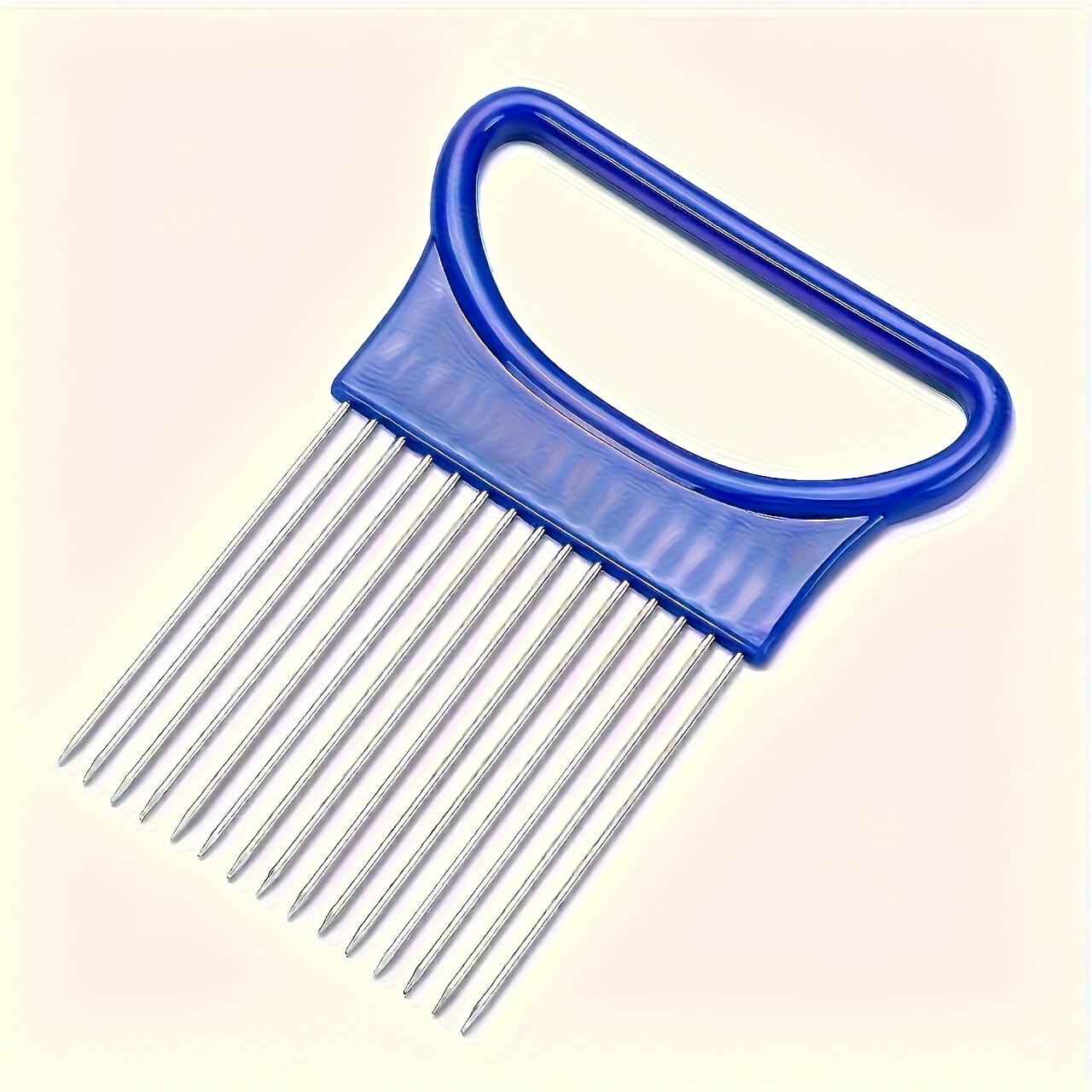 TEMU Stainless Steel Onion Fork Slicer, Suitable For Green Onions And Onions, Garlic Fruits And Vegetables, Portable Kitchen Cooking Tool Kitchen