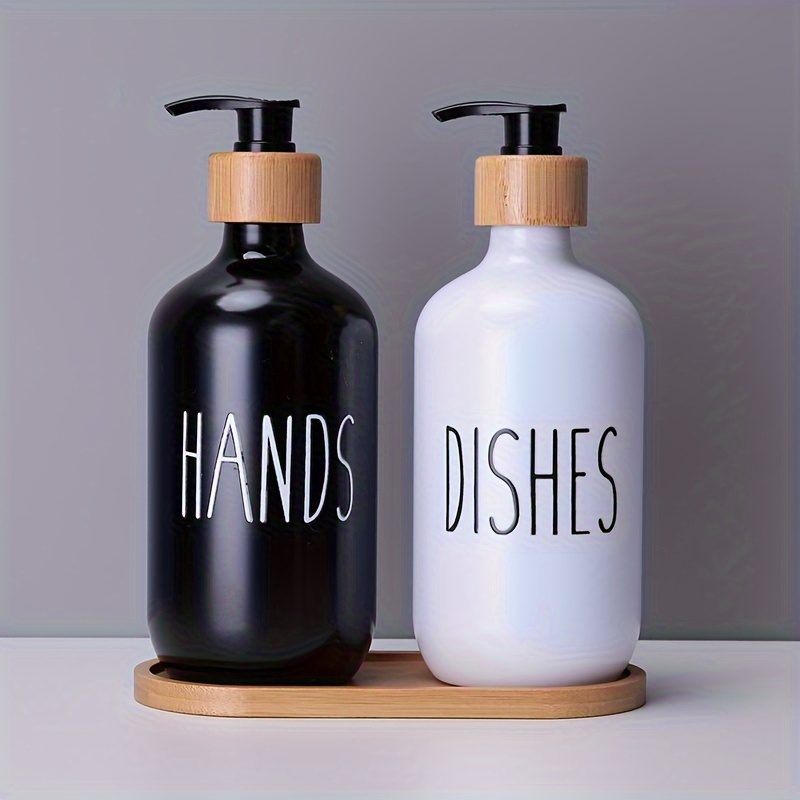  Clear Soap Dispenser with Rust Proof Pump, Waterproof Labels (2  Pack,16 Oz), Soap Dispenser Bathroom, Plastic Hand Soap Dispenser, Dish Soap  Dispenser for Kitchen : Home & Kitchen