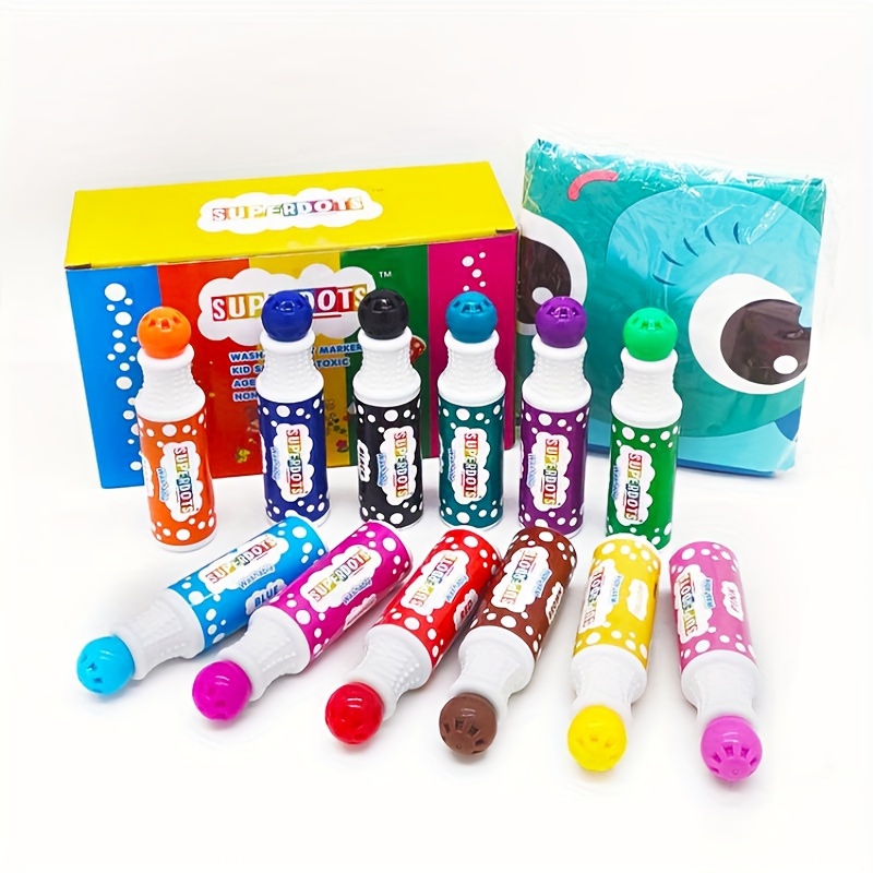 

12 Colors Bingo Daubers, Dot Makers, Washable Coloring Markers