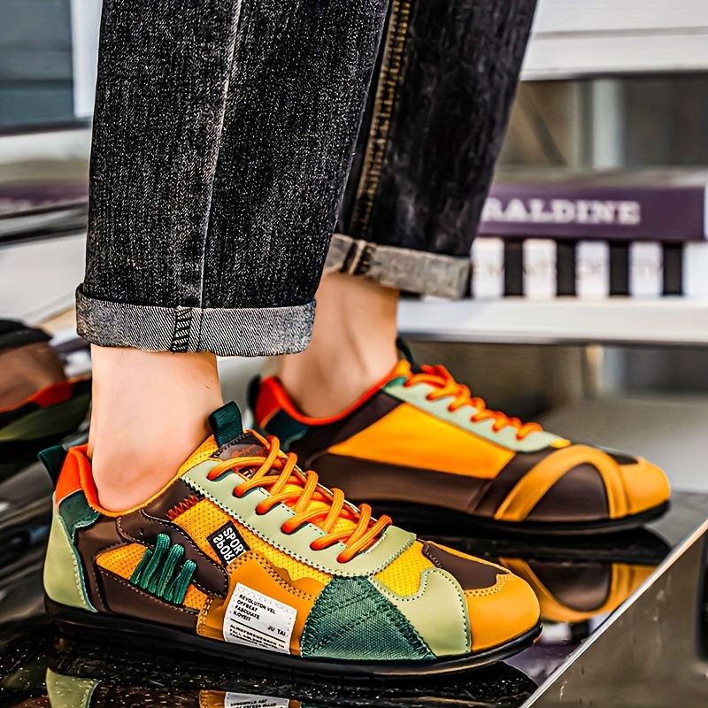 Tenis ligeros y transpirables para hombre zhenyuezu, de caña baja con cordones y suela antideslizante de PVC, diseño en bloques de colores vibrantes, ideales para senderismo, uso diario y estilo urbano casual, regalo de Navidad duradero y elegante
