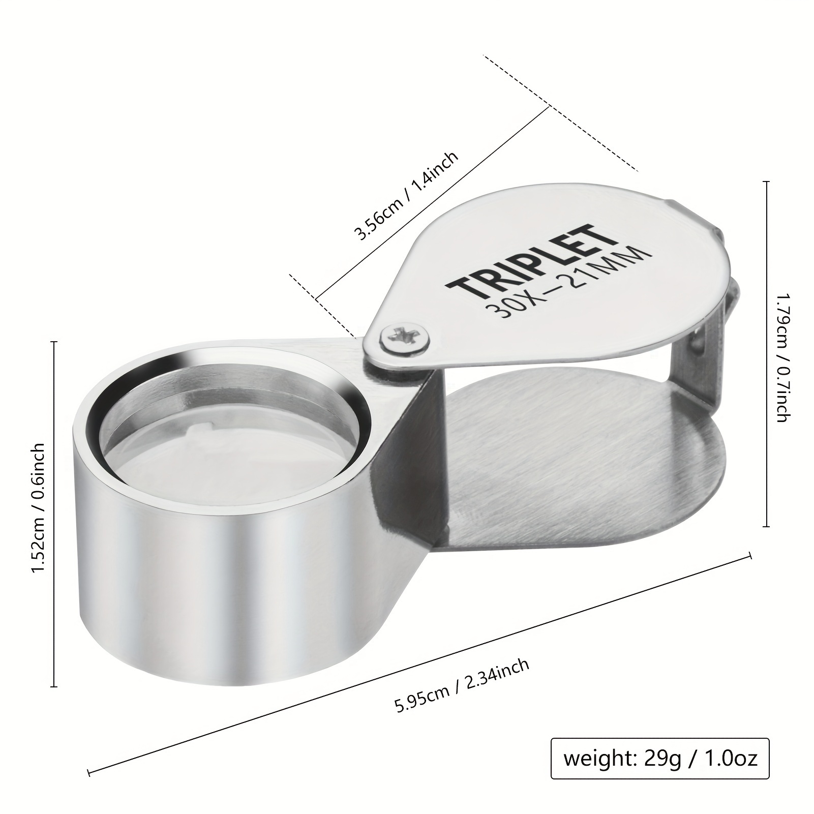 30x Jewelers Eye Magnifying Glass Pocket Jewelry Loupe Mini - Temu