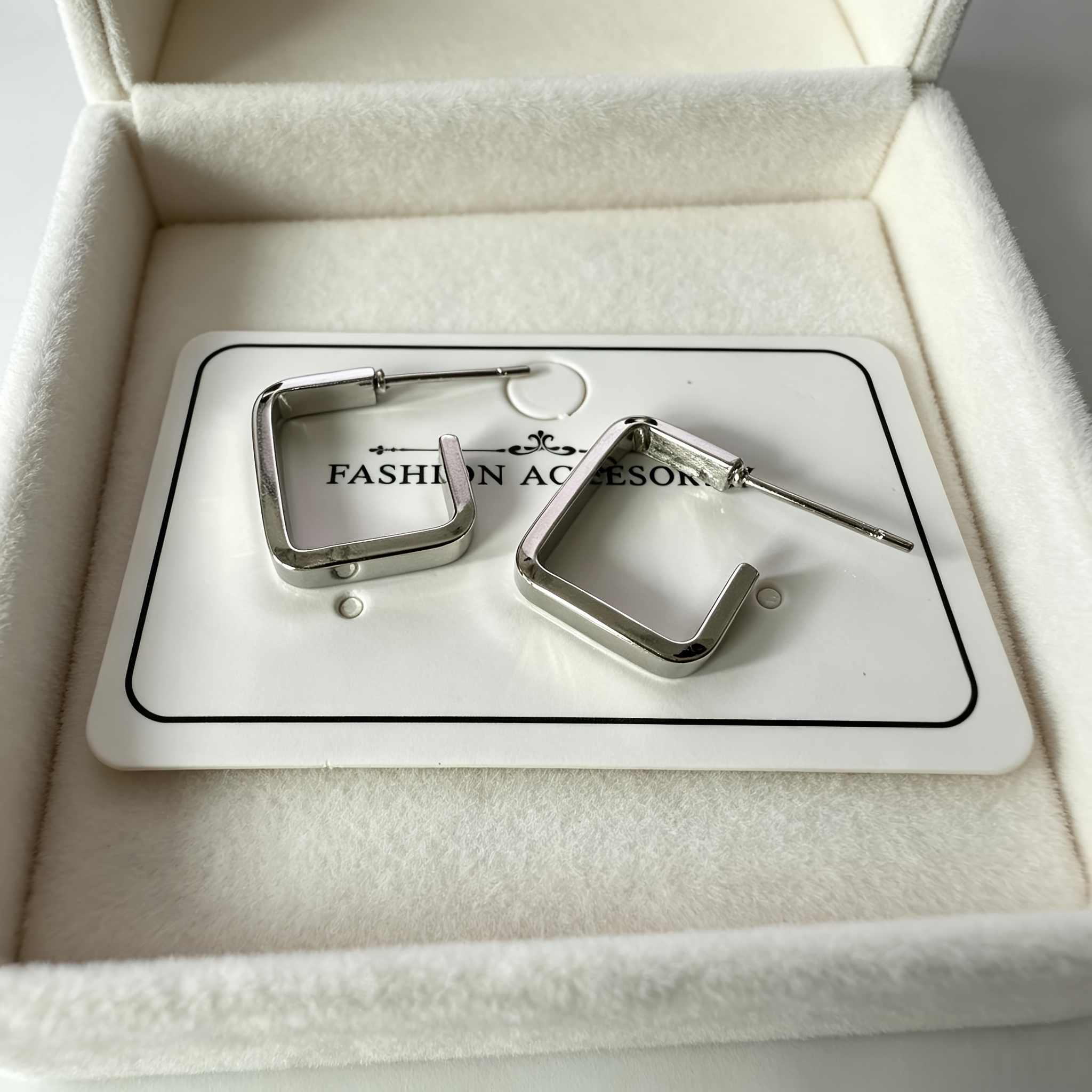 TEMU Pendientes geométricos cuadrados plateados para mujer, de acero inoxidable 316L, hipoalergénicos, antioxidantes y anti-oxidación, joyería fácil