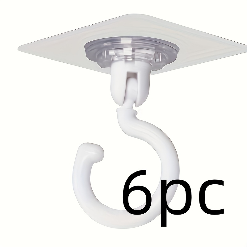 TEMU Rotatable Ceiling Hook - Heavy-duty Adhesive Hook, Mount, 360° Rotation - Strong Removable Wall And Ceiling Installation, Suitable For