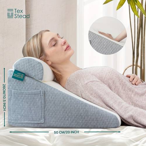 1 2pcs wedge pillow pillow neck pillow for back leg and knee support pillow for sleeping reflux pillow couple pillow removable cover machine washable