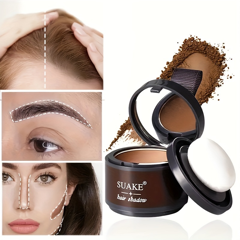 

Hairline Filler Powder, Multi-purpose Face Contouring And Eyebrow Powder, Portable Hair Shadow For Natural Hairline Conditioning, Compact Concealer Makeup With Mirror And Puff