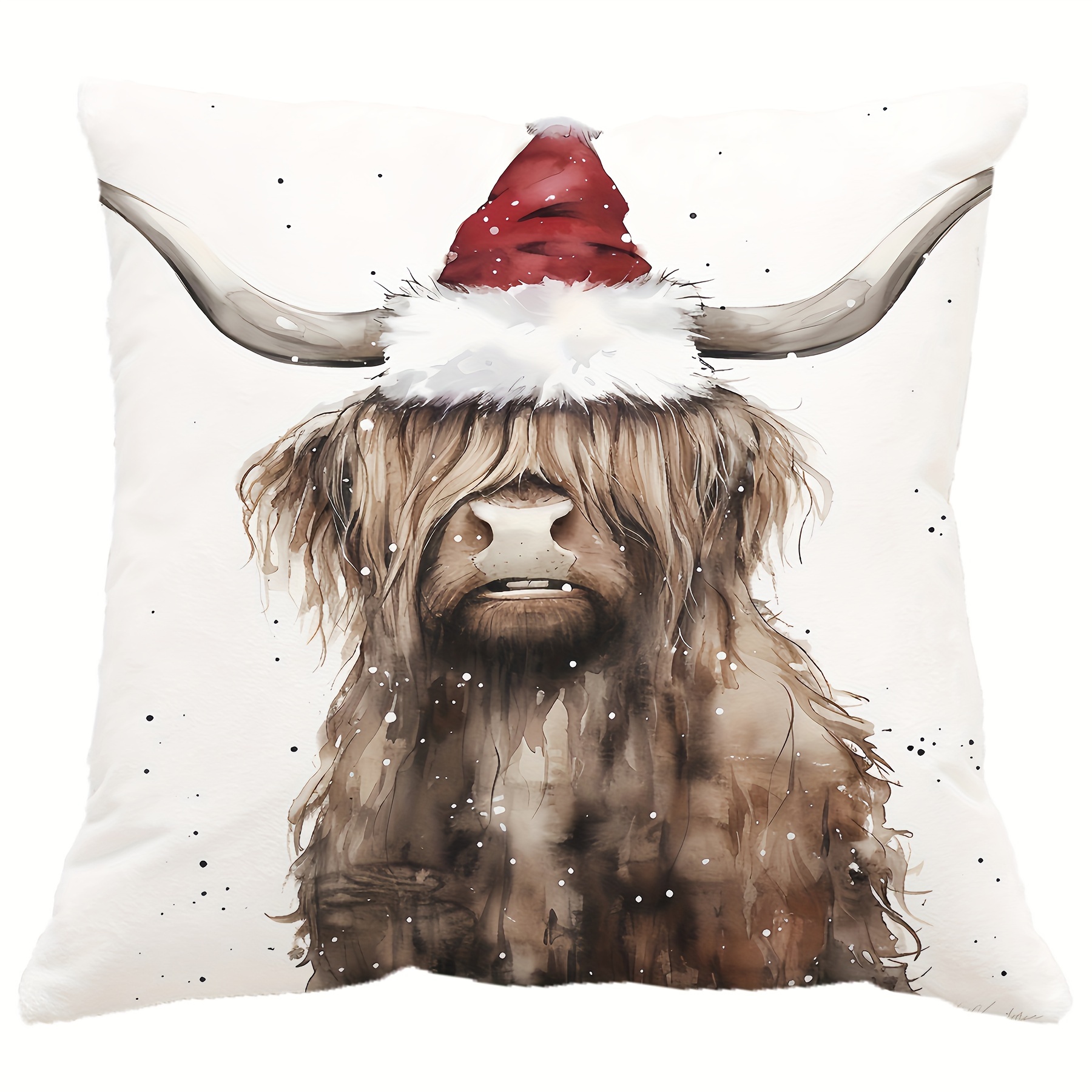 

1pc, Pillowcase Christmas Pattern Pillowcase Sided 17.7 *17.7 For Sofa & Bedroom No