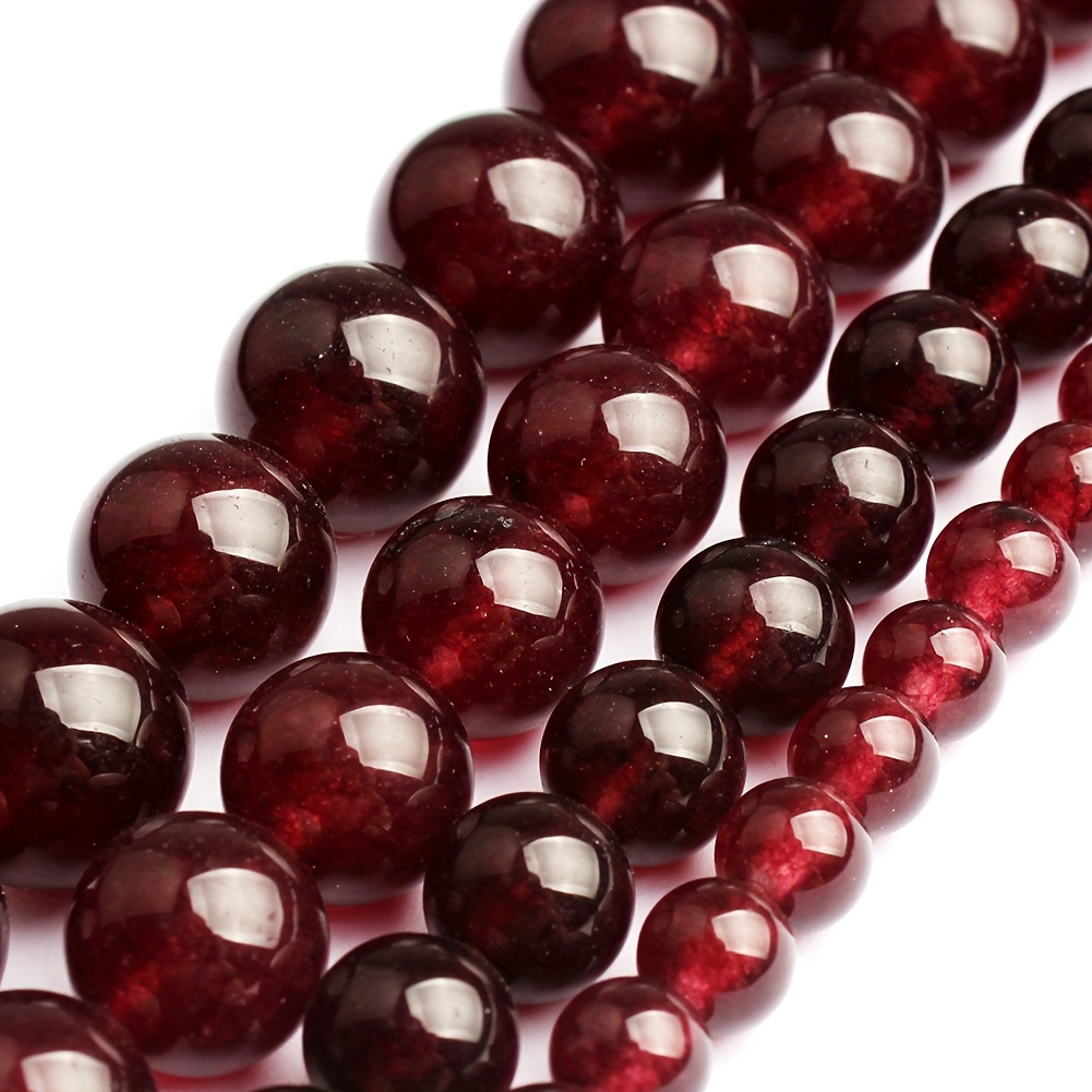 

Gorgeous 6-12mm A+ Natural Stone Dark Red Chalcedony Spacer Beads For Jewelry Making Diy Bracelets, Necklaces, And Earrings - Perfect For Women's Gifts