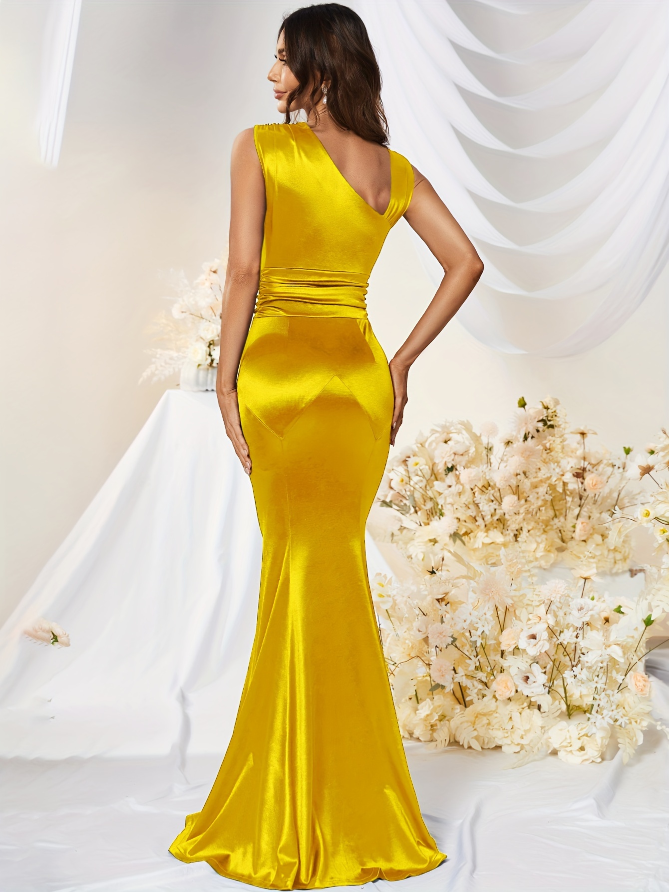 asymmetrical bodycon maxi dress elegant sleeveless dress for party banquet womens clothing