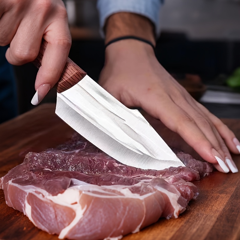 4-Inch Forged Meat Cleaver, Stainless Steel Hunting Survival Knife, Meat Cleaver, Vegetable Knife, Fruit And Vegetable Utility Boning Knife