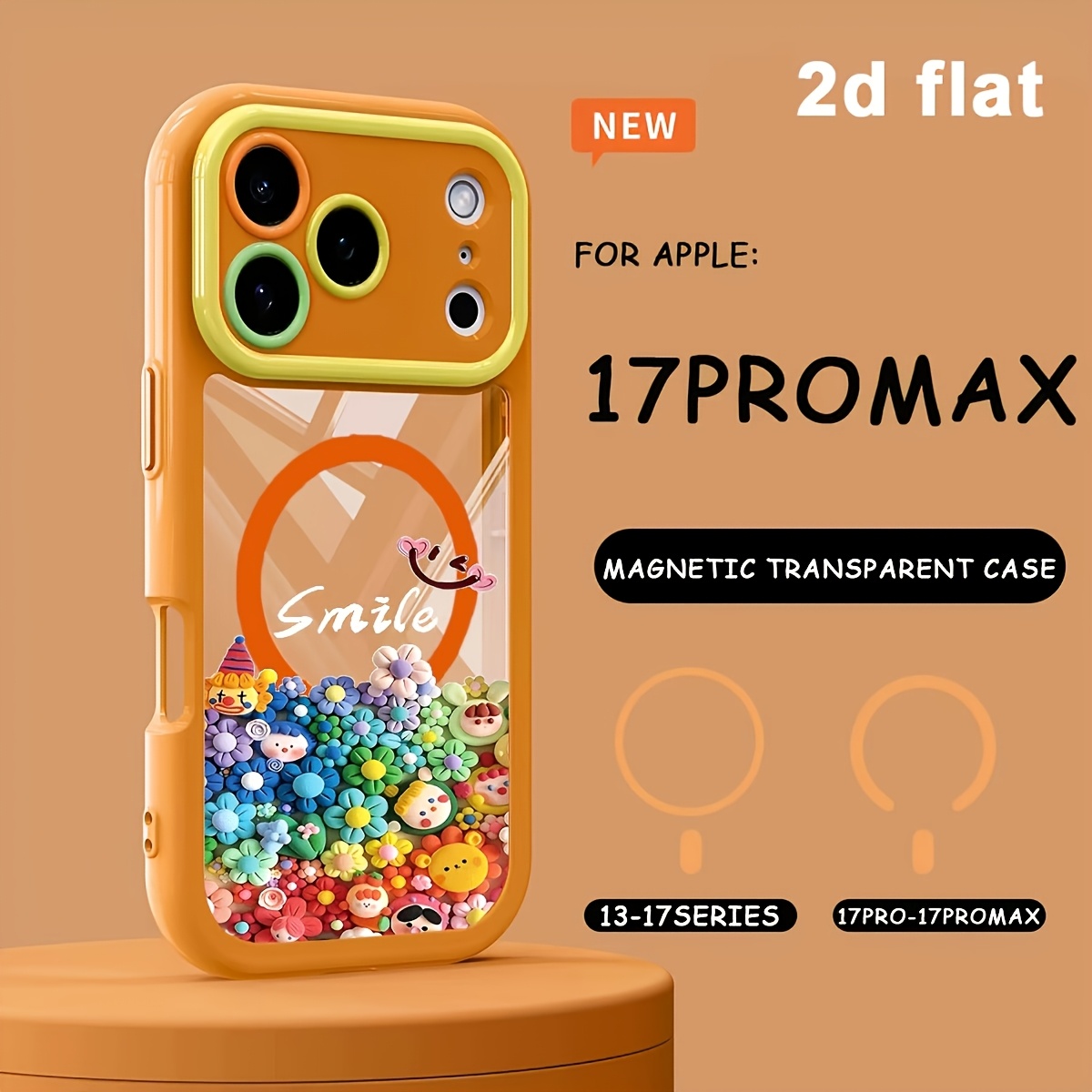 TEMU Phone Case: 2d Flat Phone Case - New Phone Case For 2026, Featuring Wireless Charging And A Magnetic Coil, Offers Feel. It's Designed For Iphone