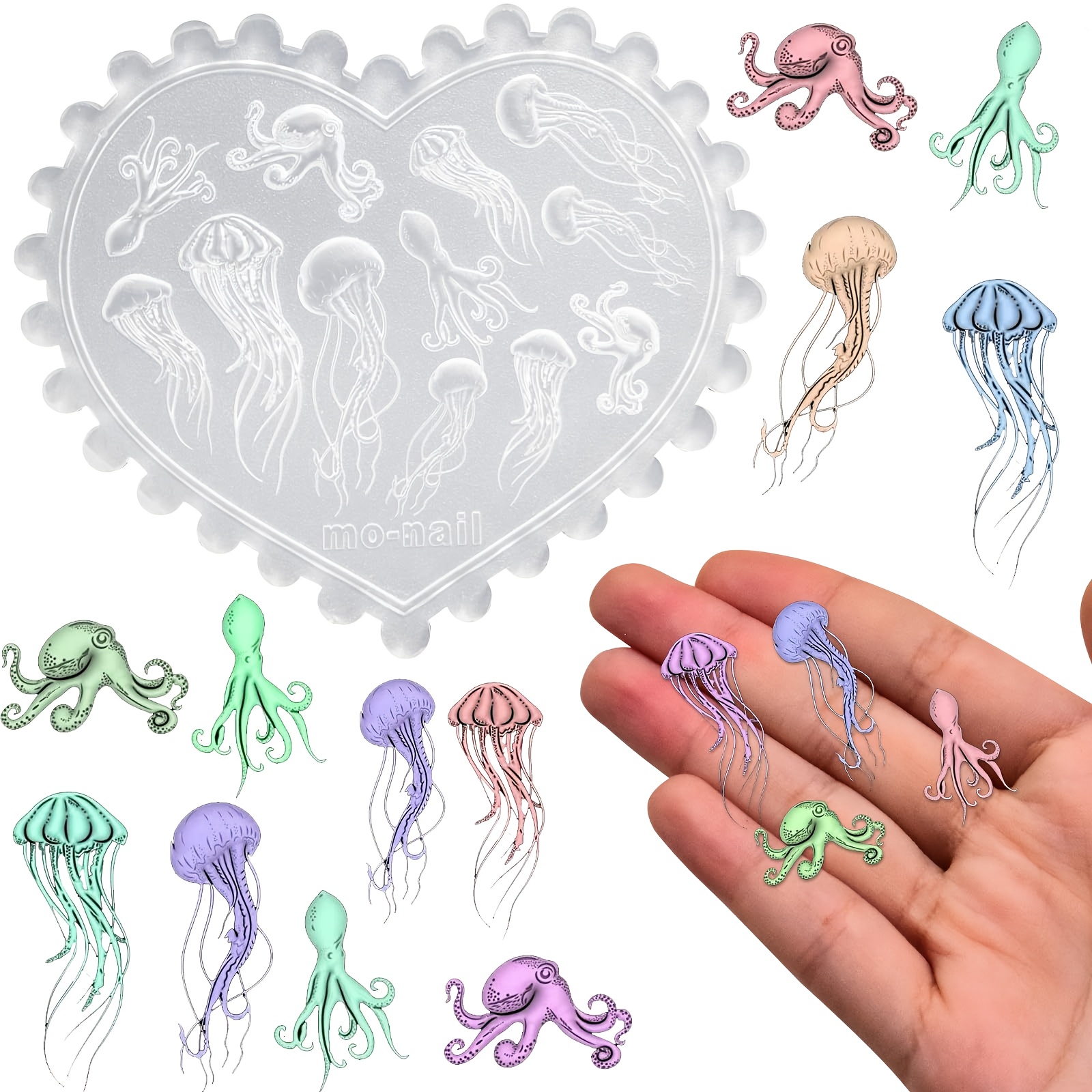 TEMU Mini Cute Jellyfish Mold, High Silicone Decorative Small Resin Casting Kit With Shapes