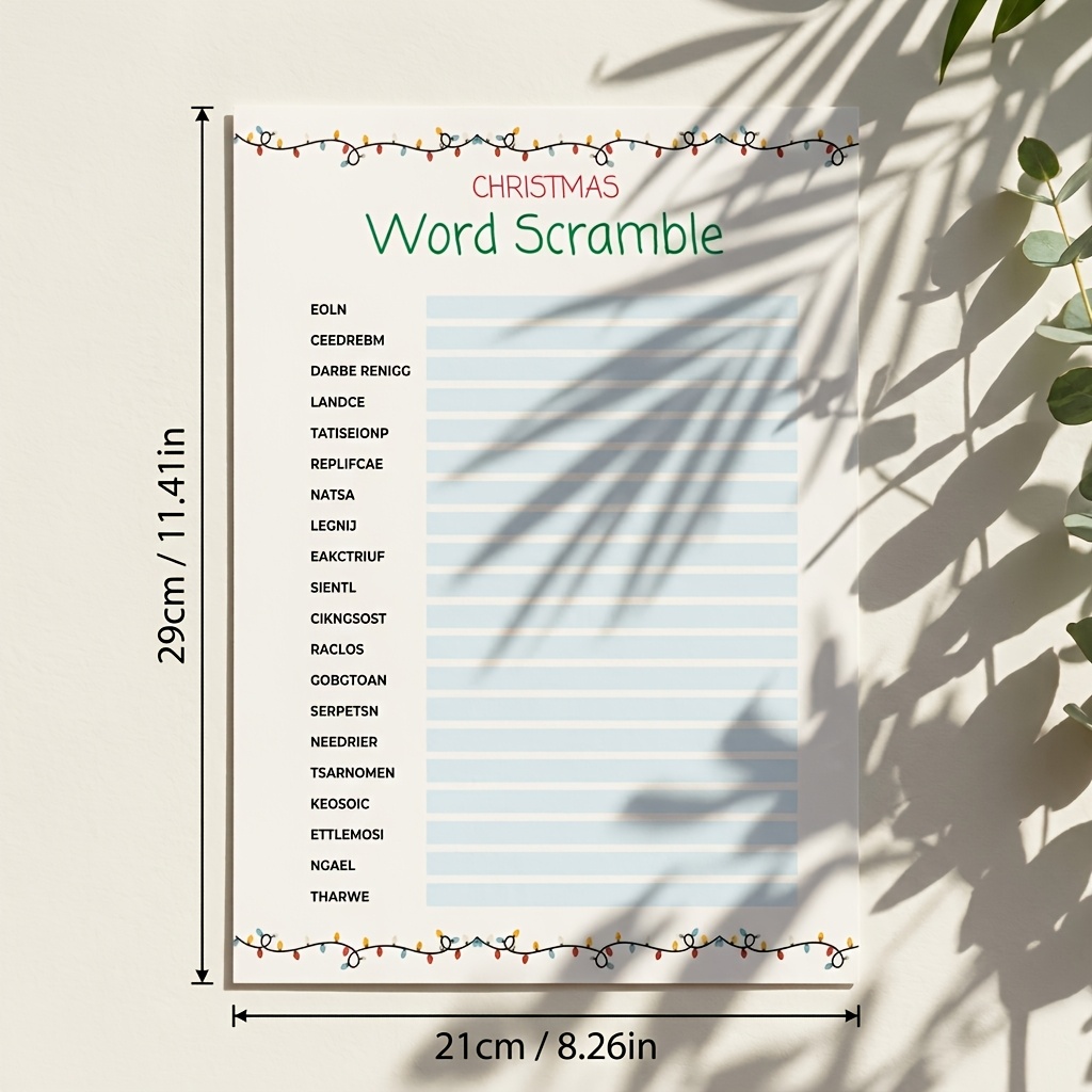 Christmas Word Scramble Game, 1pc/20pcs/30pcs Options