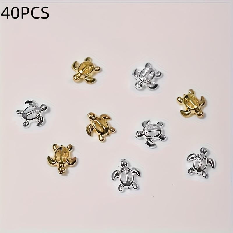 Image of 40pcs Summer Ocean Theme 3d Nail Art Set - Fragrance-free, Turtle Nail Decorations, Mini Nail Accessories & Diy Manicure Kit