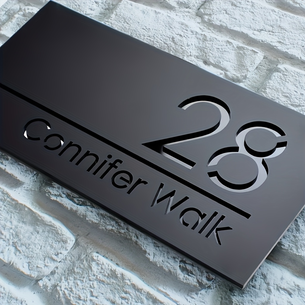 

Personalized Outdoor Address Plaque Made Of Customized Acrylic, Featuring Laser-cutting With Matte , Suitable For Home And Office