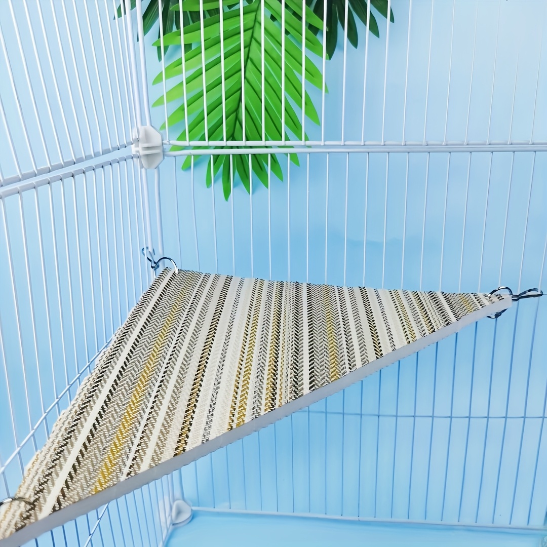 Small Animal Pet Comfortable Colorful Triangle Hammock Nest Hanging Bed Cage Accessories Suitable For Parrots, Hamsters, And Small Animals