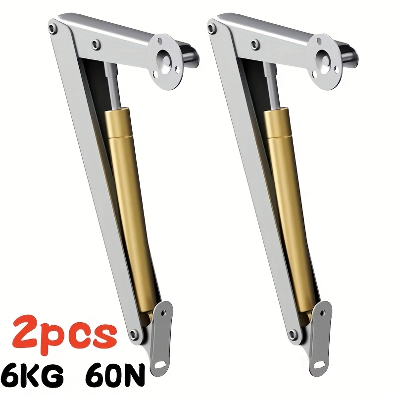 TEMU 2pcs 6kg-20kg Lid Support Hinge, Lid Stay With Soft Close, Heavy Duty Gas Struts, Gas Spring, Slow Lowering Safety, Lids Lifters