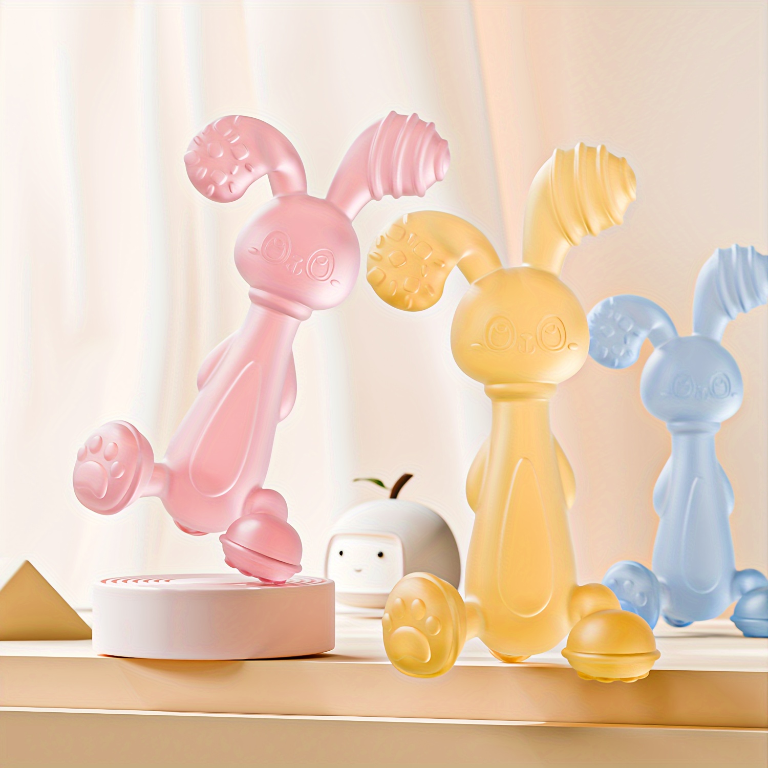 

Silicone Teether In The Shape Of A Little Rabbit, Teething Stick, Anti-eating Hand Toy, A Toy That Can Be Bitten