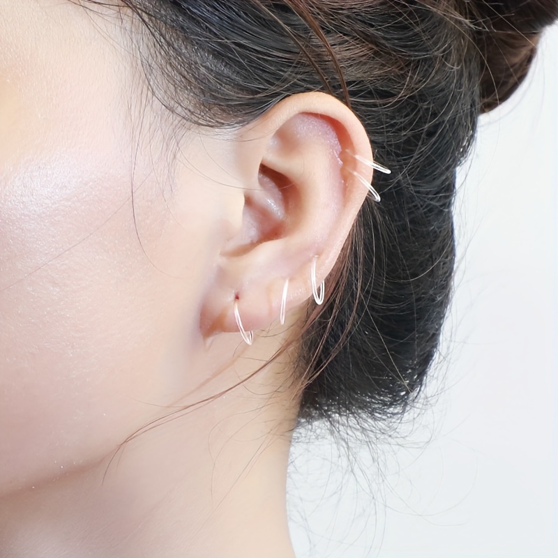 16pcs Colorful Anti-Blocking Invisible Ear Studs - Resin Ear Cuffs for Relief