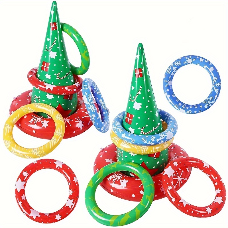 

Merry , Inflatable Christmas Hat Set - Christmas Party, Family , Bar Drinking Games & Pool Fun, 1set/2sets