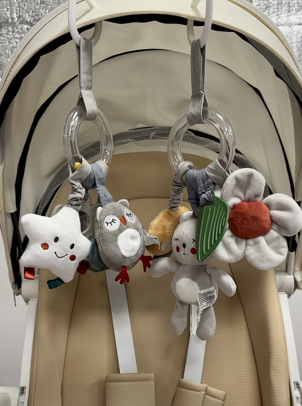   car seat hanging toy soft plush mobile accessory with mirror   and textured   fit for stroller and crib perfect birthday and halloween gift details 0