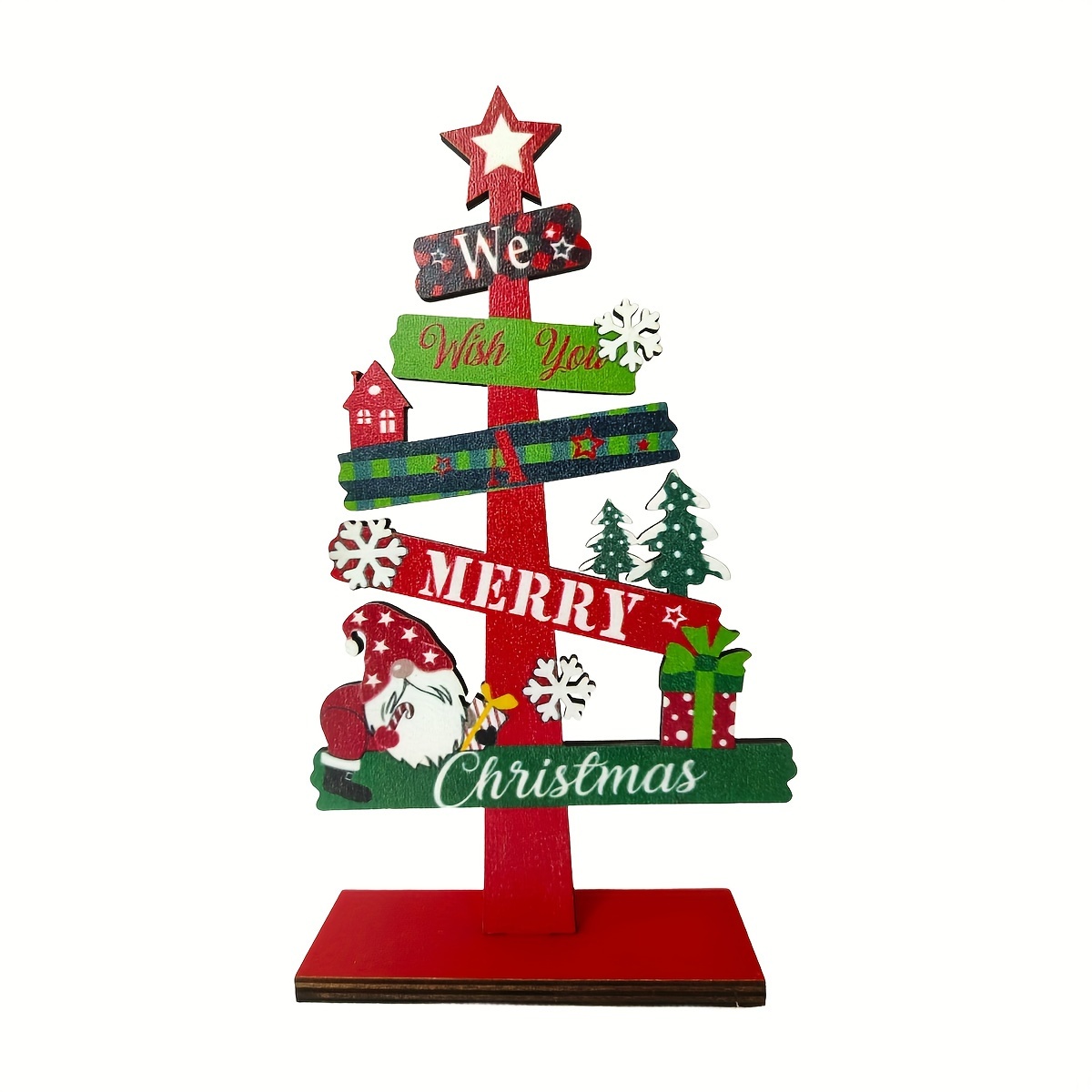 New Christmas Decorations Mini Desktop Christmas Tree Wooden Ornaments Festival Atmosphere Scene Decoration