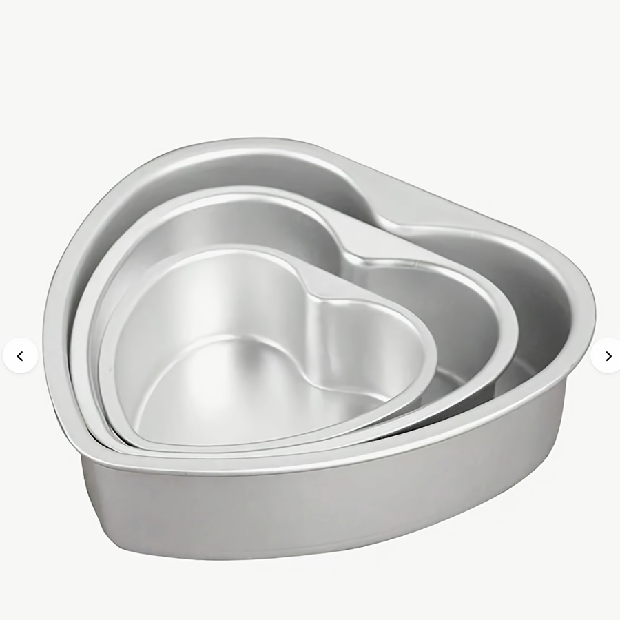 

[ Charm] Heart-shaped Aluminum Alloy Cake Mold, Dual Compartments, & - Chiffon Cakes, Puddings & Baking - Ideal For Valentine's Day & Parties, Cake Decorating Supplies