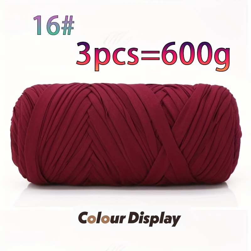 TEMU 600g Fil Multicolore pour T-Shirt, Bande de Tissu en Tissé, Fil à Tricoter, Crochet, DIY Crochet, Matériel de à pour Crocheter des Chaussons,