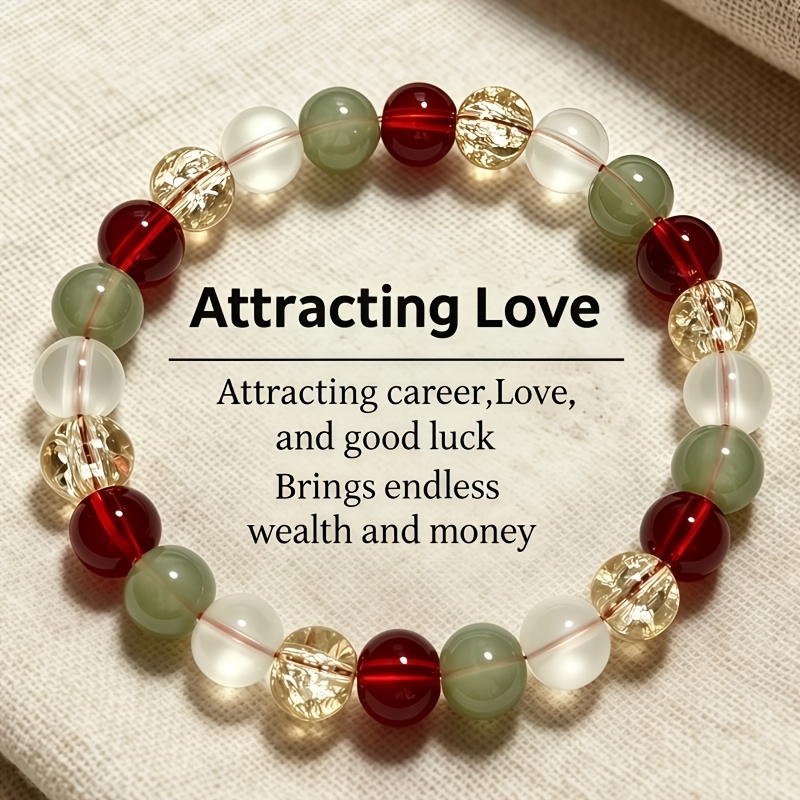 TEMU 1 bracelet en naturelle, bracelet fait main en et perles jaune pâle, et fortune pour , unisexe, convient pour un usage et pour et