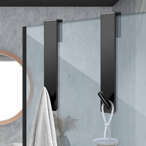 set of 2 heavy duty stainless shower door hooks 5 inch extended towel rack for shower doors suitable for frameless glass doors bathroom additions