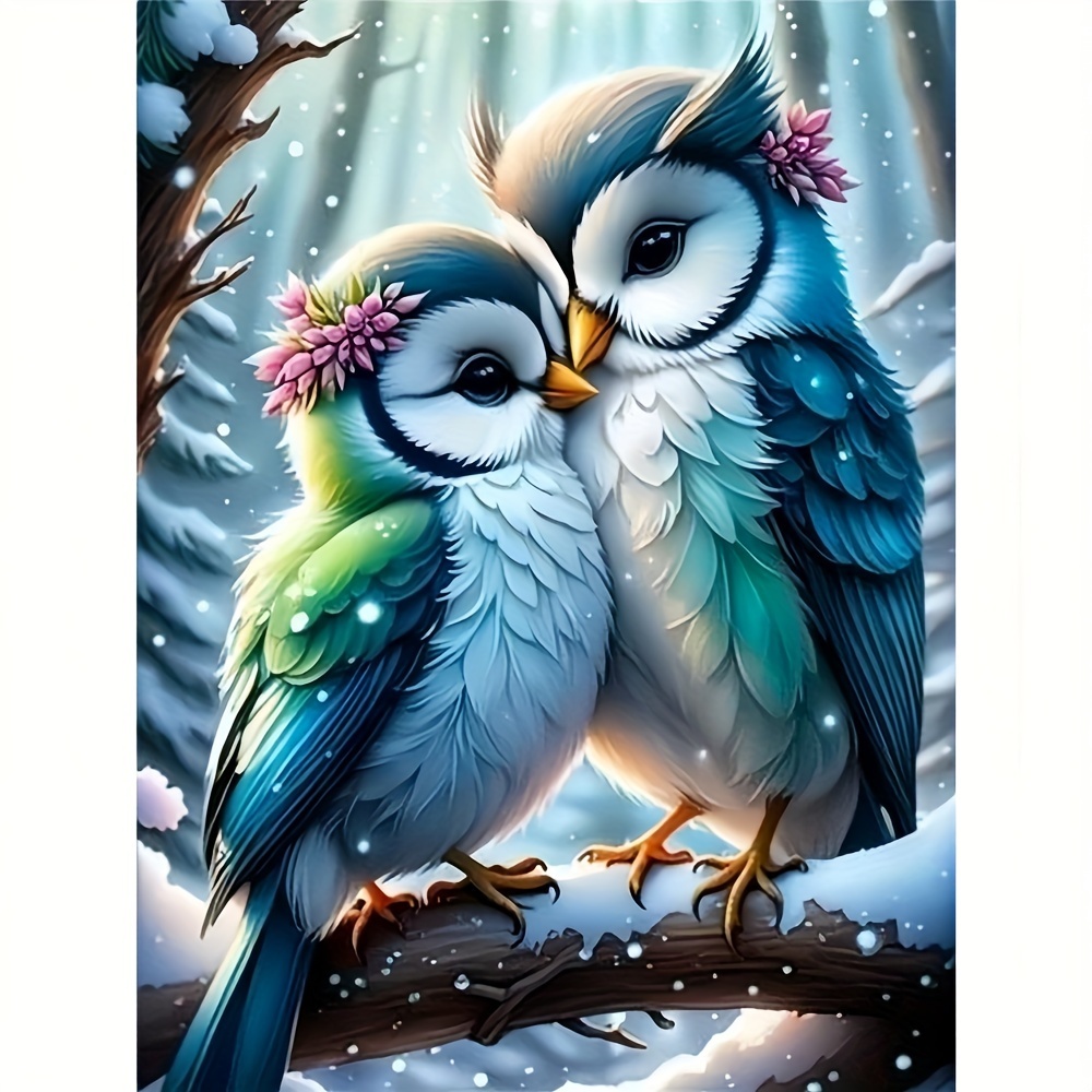 

30*40cm/11.8*15.7in Owl Diy 5d Diamond Painting Full Diamond With Number Kits Home And Kitchen Fashion Mosaic Diamond Painting Canvas Wall Decoration Gift Crafts