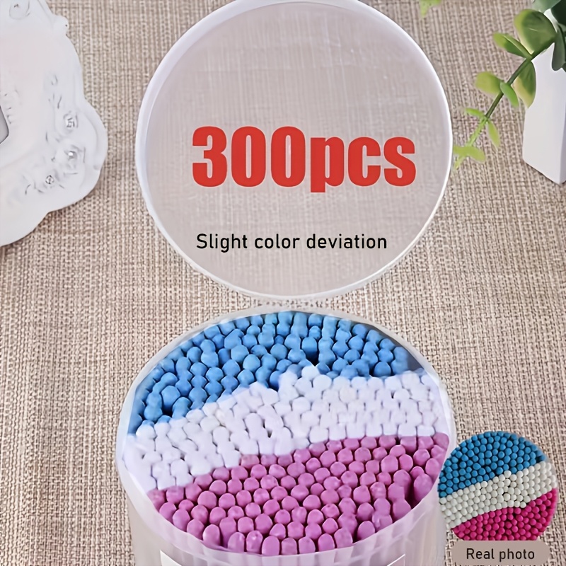 Image of 300 Bamboo Swabs, Double-ended Design, Soft Powder Blue Coded, Suitable For Ear, Nose Cleaning And Makeup - Beige, Disposable Swabs (300 Count), Product, Travel Products
