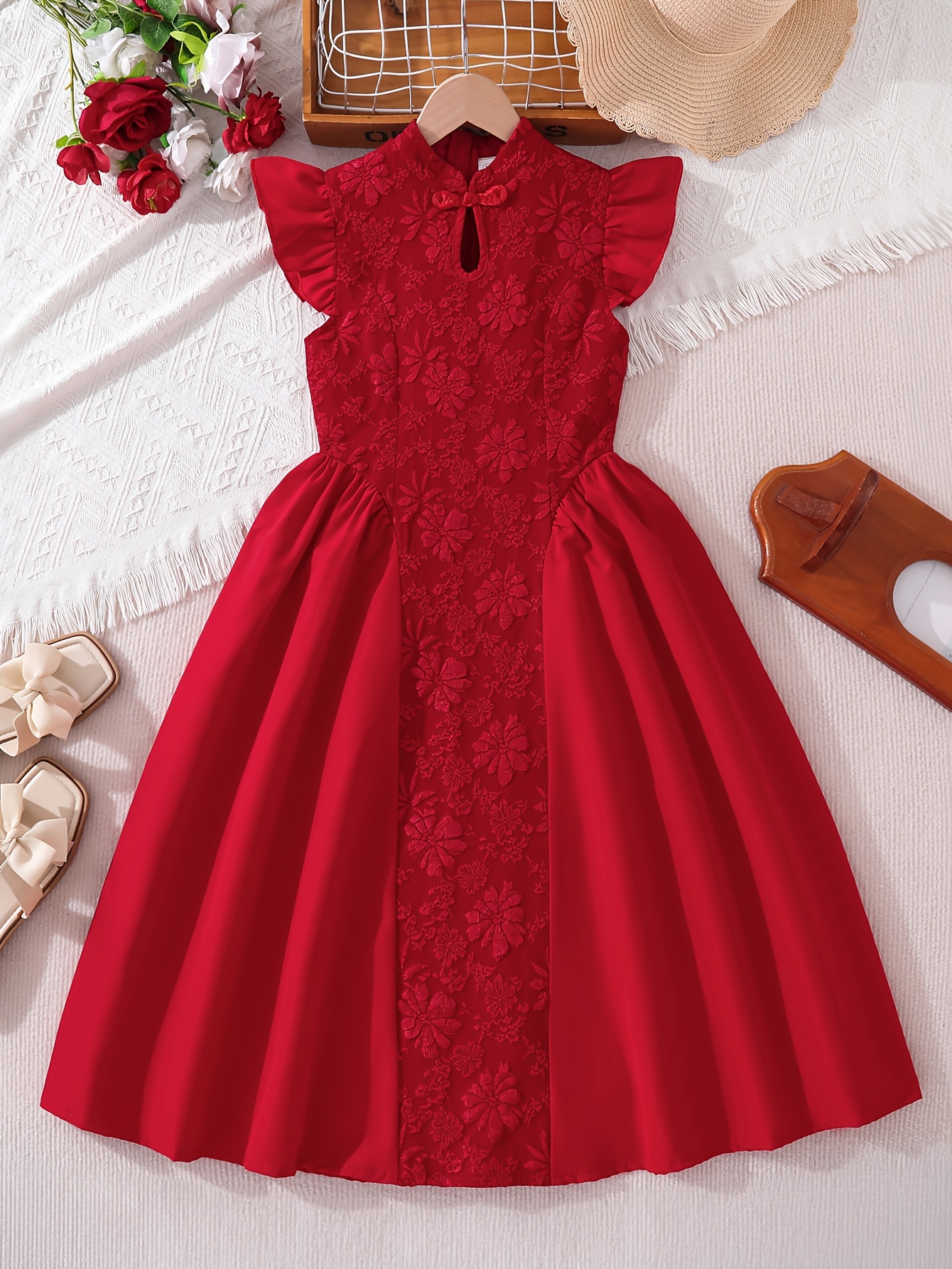 red dress kids sold on Temu Canada