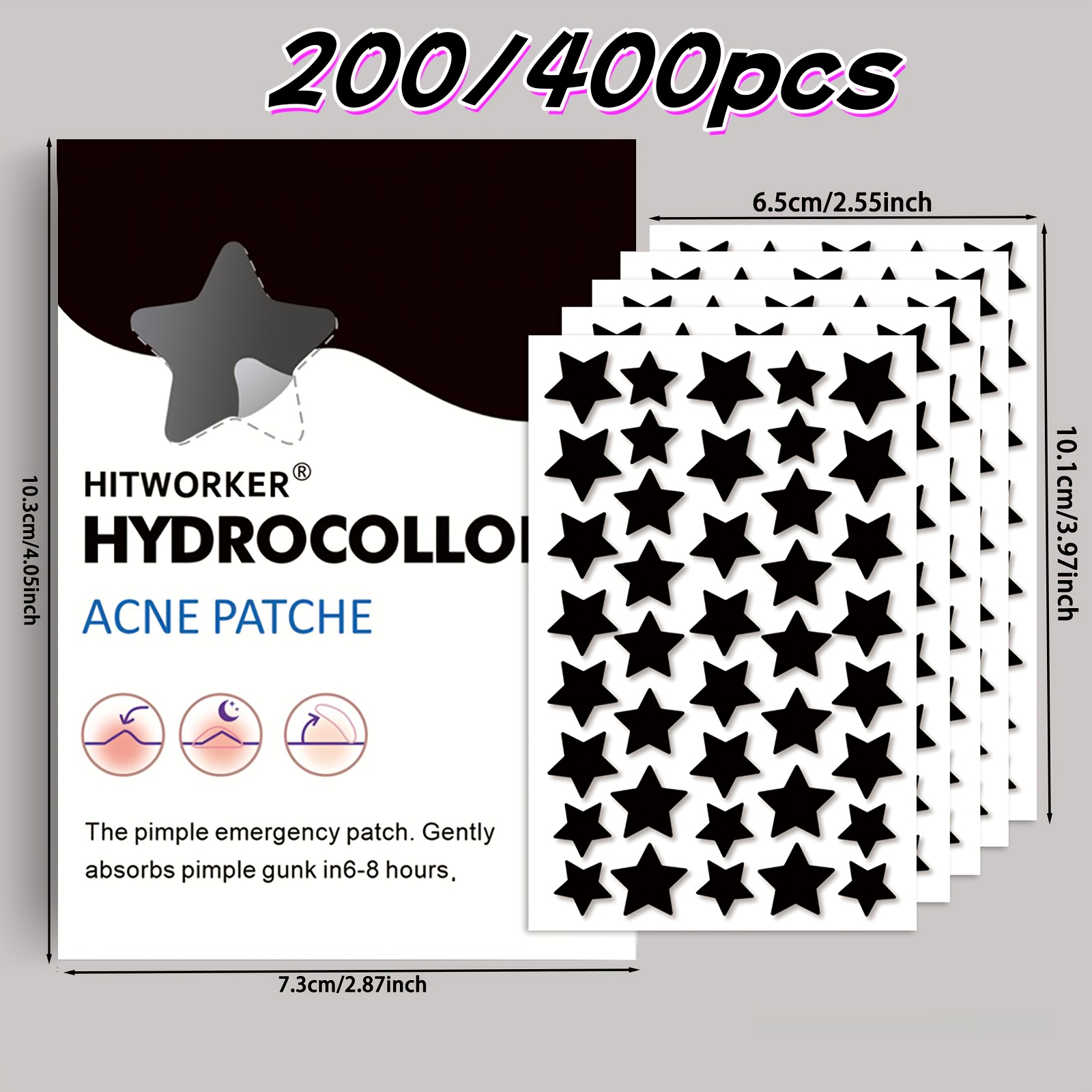 Star Shaped Hydrocolloid Patch, 200/400pcs Box