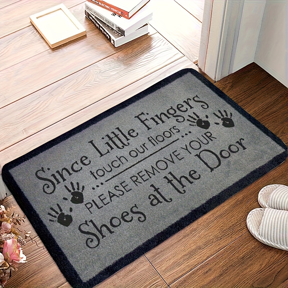 TEMU [  850g/mÂ² Velvet] 1pc Fun Front Door Welcome Mat - "little Fingers" Design, Easy-to-clean Polyester Doormat, Suitable For Indoor/outdoor