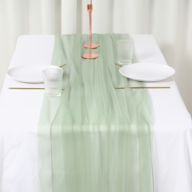 TEMU 1pc Sage Green Wedding Tulle Fabric Decoration, Made Of Durable Polyester, Easy To , Can Be Used For Parties, Birthdays, Banquets, Picnics,