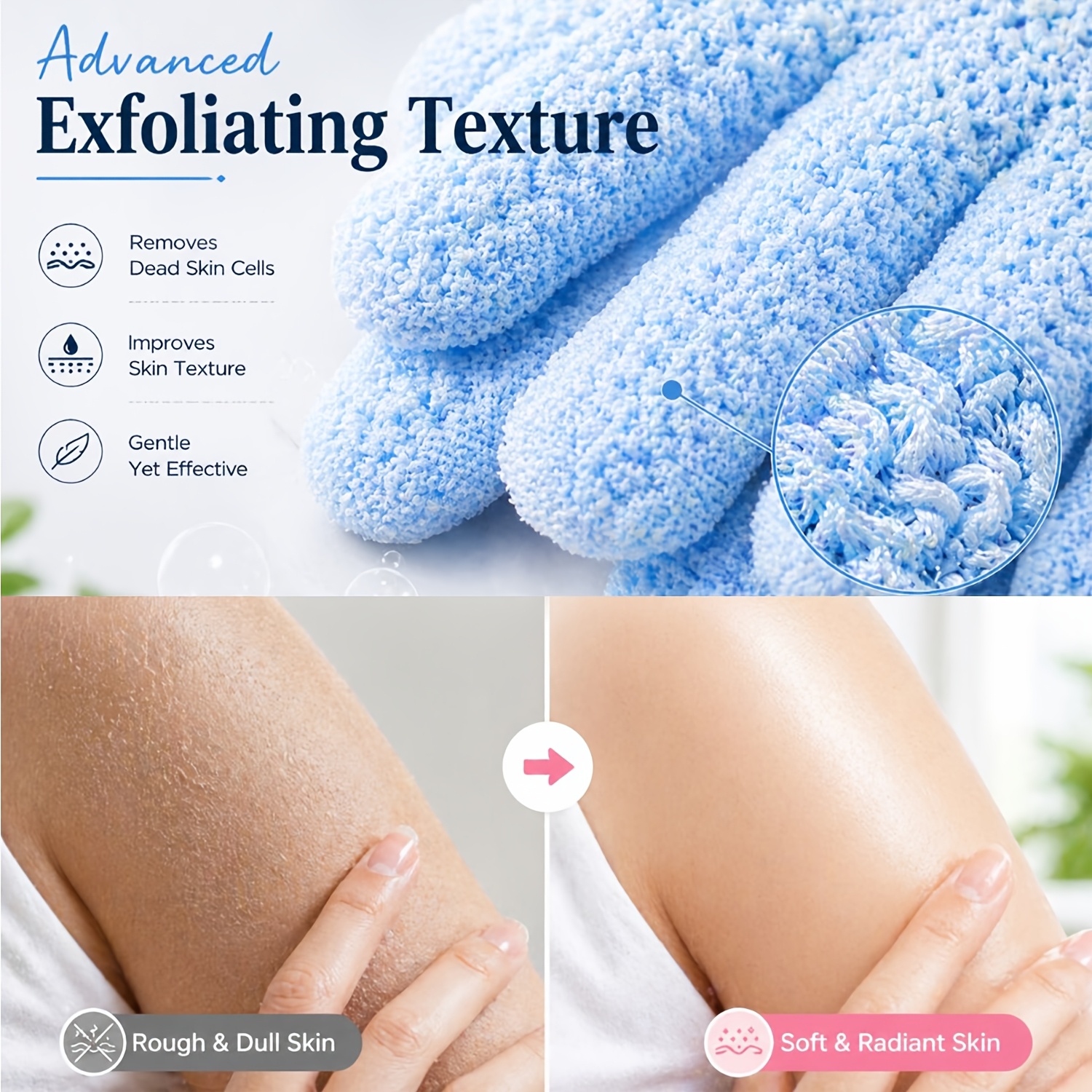 Exfoliating Shower Gloves & Mesh Pouf Loofahs for Deep Cleansing